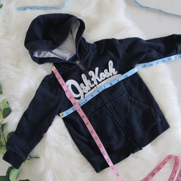 Oshkosh | Full Zip Hoodie Navy Blue Front Pocket - Picture 3 of 6